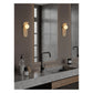 JS-GL-2024 - Black & Cream Metal & Travertino & Glass Modern Wall Light