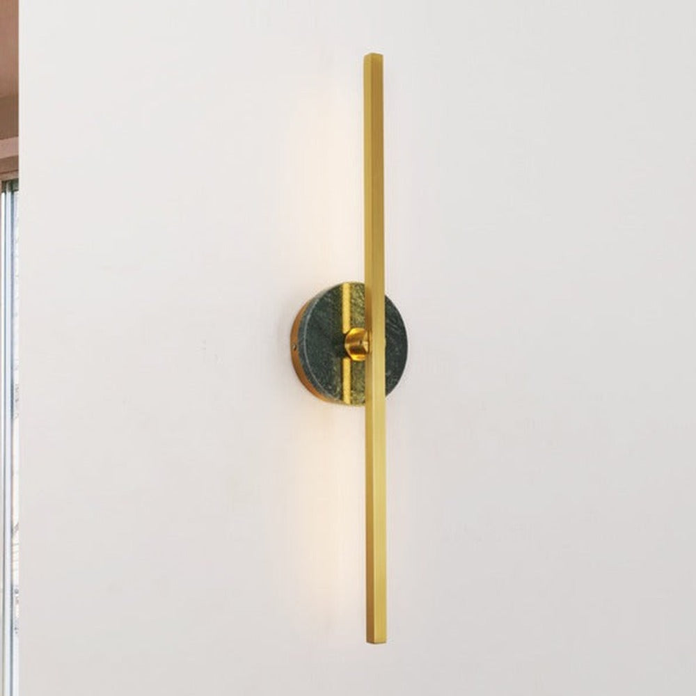 JS-GL-20252-600 GR - Antique Brass Green Marble & Metal & Acrylic Modern Wall Light