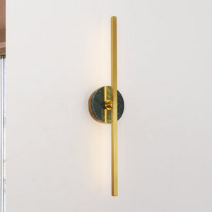 JS-GL-20252-600 GR - Antique Brass Green Marble & Metal & Acrylic Modern Wall Light