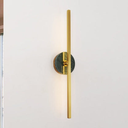 JS-GL-20252-600 GR - Antique Brass Green Marble & Metal & Acrylic Modern Wall Light
