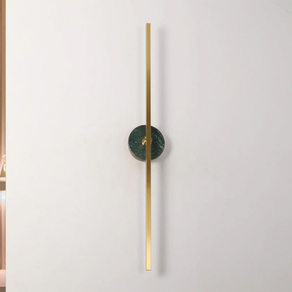 JS-GL-20252-900 GR - Antique Brass Green Marble & Metal & Acrylic Modern Wall Light