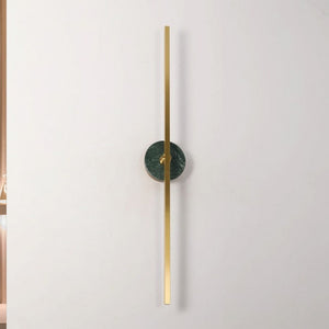 JS-GL-20252-900 GR - Antique Brass Green Marble & Metal & Acrylic Modern Wall Light