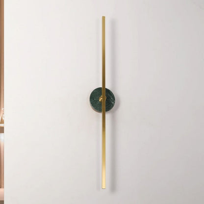 JS-GL-20252-900 GR - Antique Brass Green Marble & Metal & Acrylic Modern Wall Light