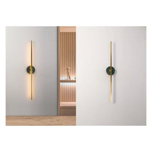 JS-GL-20252-900 GR - Antique Brass Green Marble & Metal & Acrylic Modern Wall Light