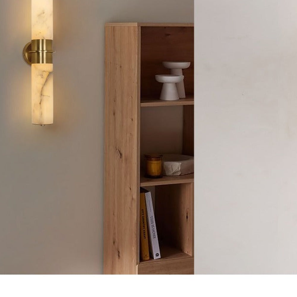 JS-GL-20256-W - Antique Brass Metal & Onyx Marble Wall Light