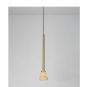 JS-GL-20257-A - Antique Brass Metal & Onyx Marble Hanging Light