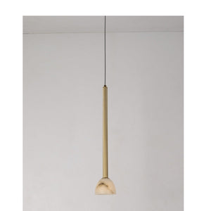 JS-GL-20257-C - Antique Brass Metal & Onyx Marble Hanging Light