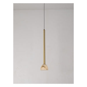 JS-GL-20257-C - Antique Brass Metal & Onyx Marble Hanging Light