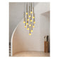 JS-GL-20257-C - Antique Brass Metal & Onyx Marble Hanging Light