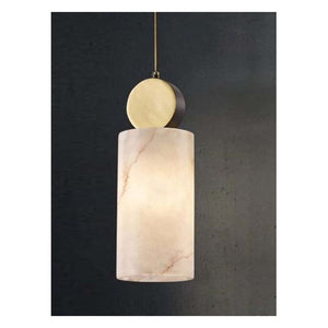 JS-GL-2026-RD - ANTIQUE BRASS METAL & ONYX MARBLE Hanging Light