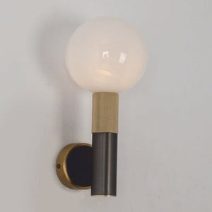 JS-GL-20261-W - Antique Brass & Oil Rubbed Bronze Metal & Glass Modern Wall Light