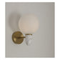 JS-GL-20266-WH - Antique Brass Metal Marble Wall Light
