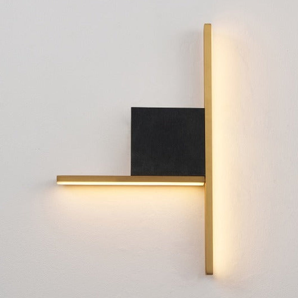 JS-GL-20270 - Brushed Brass & Texture Black Metal & Acrylic Modern Wall Light