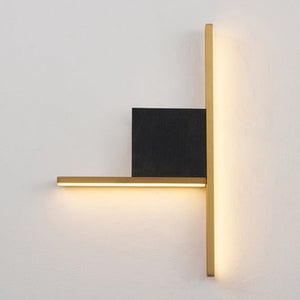 JS-GL-20270 - Brushed Brass & Texture Black Metal & Acrylic Modern Wall Light