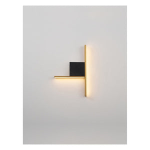 JS-GL-20270 - Brushed Brass & Texture Black Metal & Acrylic Modern Wall Light