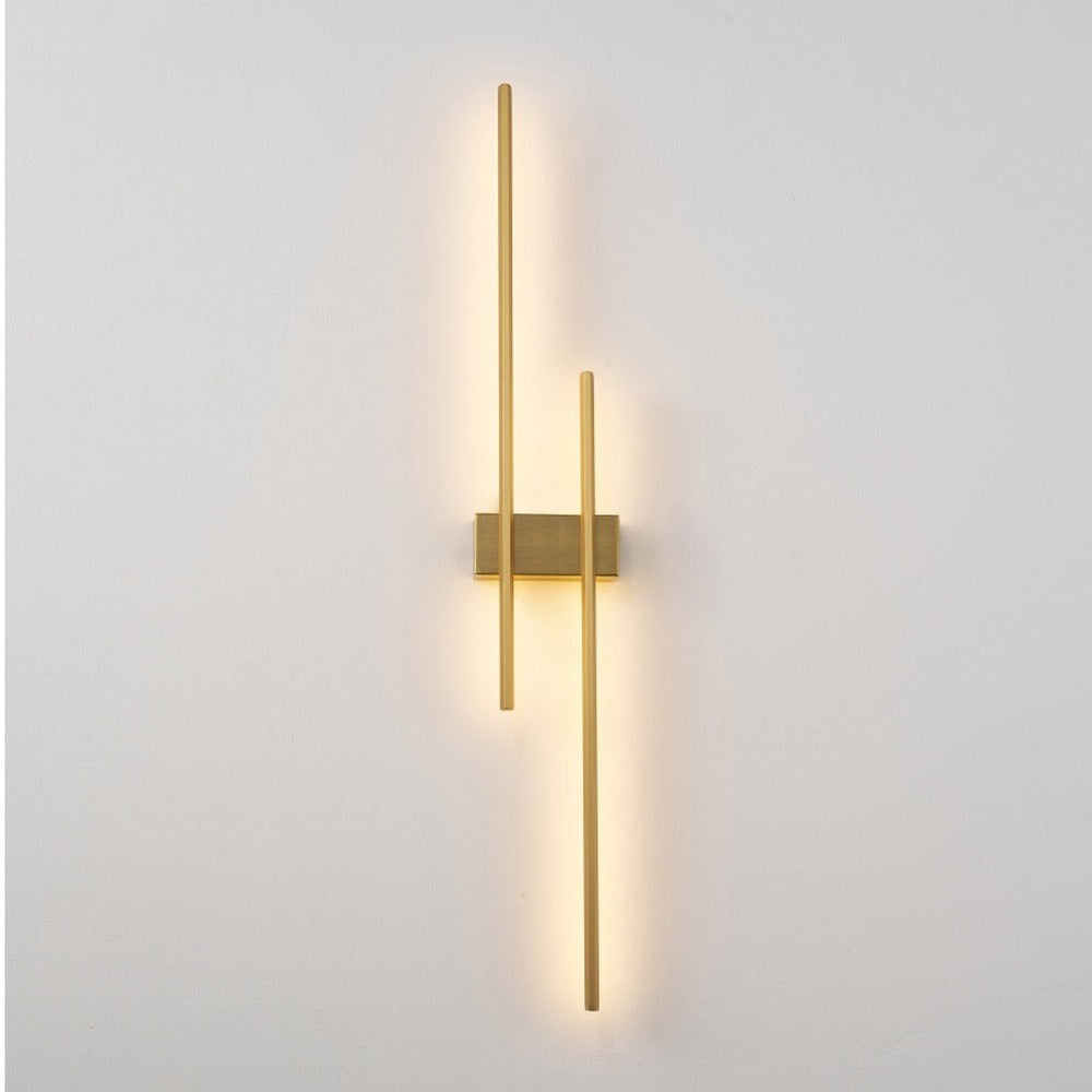 JS-GL-20271 - Matt Brushed Brass Metal & Acrylic Modern Wall Light