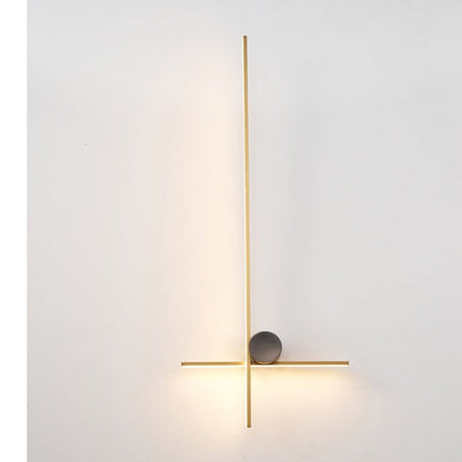 JS-GL-20273 - Matt Brushed Brass & Black Metal & Acrylic Modern Wall Light