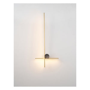 JS-GL-20273 - Matt Brushed Brass & Black Metal & Acrylic Modern Wall Light