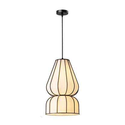 JS-GL-20278-B - Black Metal & Handmade Paper Modern Hanging Light