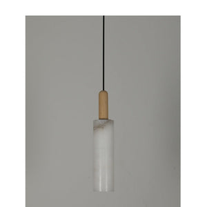 JS-GL-2028-WD - Antique Brass Metal & Onyx Marble & Wood Marble Hanging Light