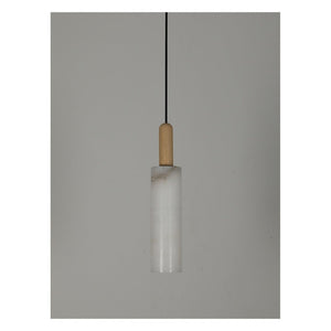 JS-GL-2028-WD - Antique Brass Metal & Onyx Marble & Wood Marble Hanging Light
