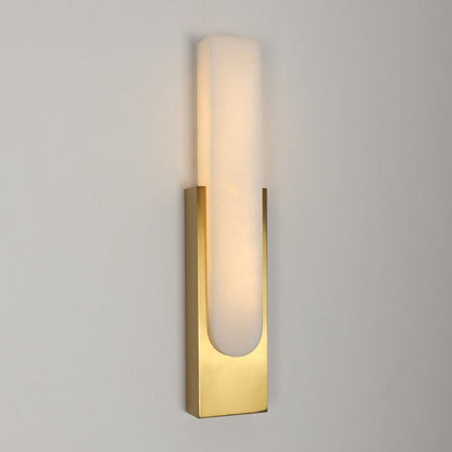 JS-GL-20283 - Antique Brass Metal & Onyx Marble Wall Light
