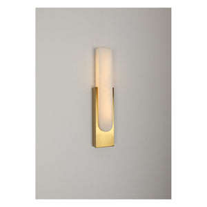 JS-GL-20283 - Antique Brass Metal & Onyx Marble Wall Light
