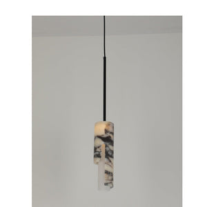JS-GL-20285 - Antique Brass Metal & Onyx Marble Luxury Hanging Light