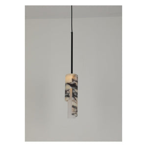 JS-GL-20285 - Antique Brass Metal & Onyx Marble Luxury Hanging Light