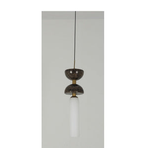 JS-GL-20294-1-CF - Antique Brass Metal & Glass & Marble Luxury Hanging Light