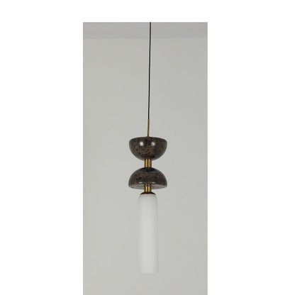 JS-GL-20294-1-CF - Antique Brass Metal & Glass & Marble Luxury Hanging Light