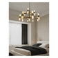 JS-GL-20302-25 - Antique Brass Metal & Onxy Marble Led Chandelier