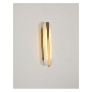 JS-GL-20308 - Antique Brass Metal & Onyx Marble Wall Light