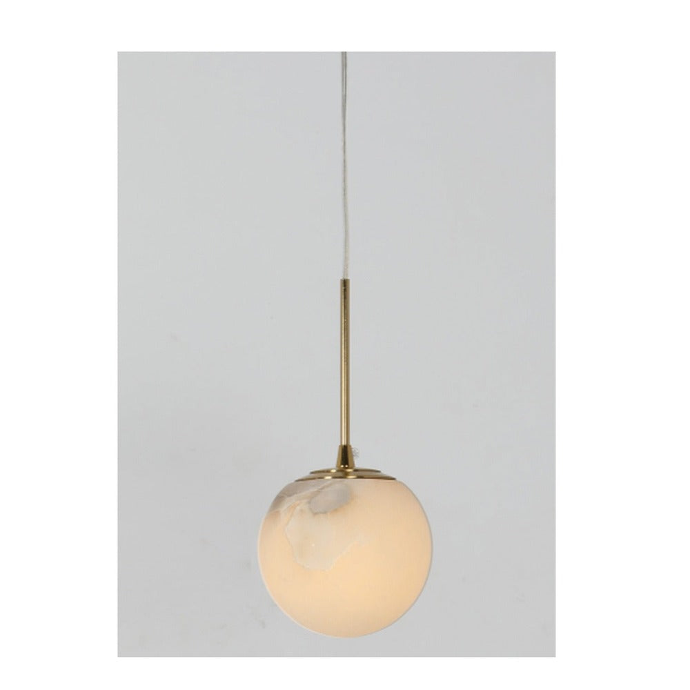 JS-GL-2031-1 - ANTIQUE BRASS METAL & ONYX MARBLE Hanging Light