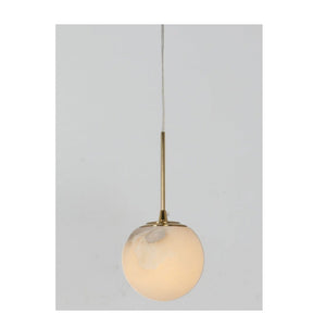 JS-GL-2031-1 - ANTIQUE BRASS METAL & ONYX MARBLE Hanging Light