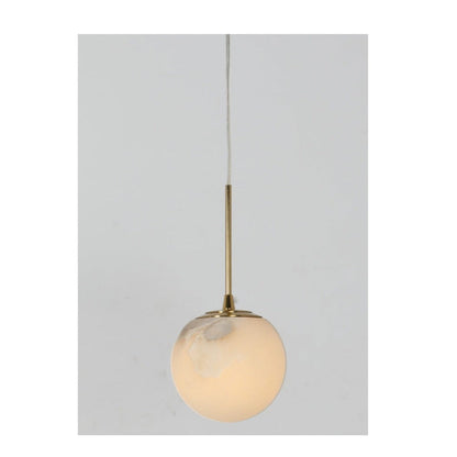 JS-GL-2031-1 - ANTIQUE BRASS METAL & ONYX MARBLE Hanging Light