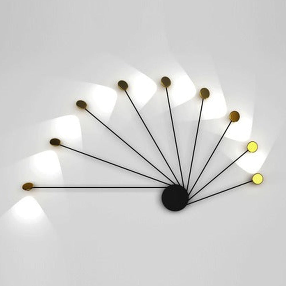 JS-GL-2033-GD - Antique Brass & Black Metal Modern Wall Light