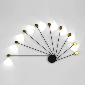 JS-GL-2033-GD - Antique Brass & Black Metal Modern Wall Light