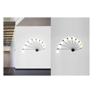JS-GL-2033-GD - Antique Brass & Black Metal Modern Wall Light