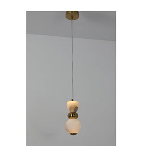 JS-GL-2035-1 - ANTIQUE BRASS METAL & ONYX MARBLE Hanging Light