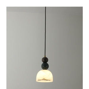 JS-GL-2036-1 - Antique Brass Metal & Onyx Marble Hanging Light