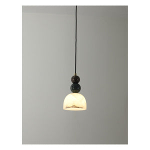 JS-GL-2036-1 - Antique Brass Metal & Onyx Marble Hanging Light