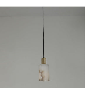 JS-GL-2037-1 - Antique Brass Metal & Onyx Marble Hanging Light