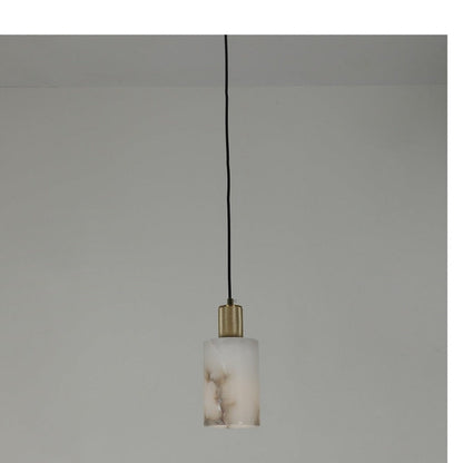 JS-GL-2037-1 - Antique Brass Metal & Onyx Marble Hanging Light