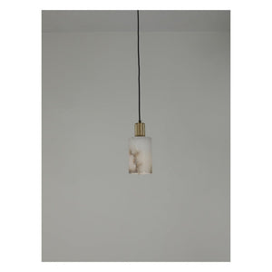 JS-GL-2037-1 - Antique Brass Metal & Onyx Marble Hanging Light