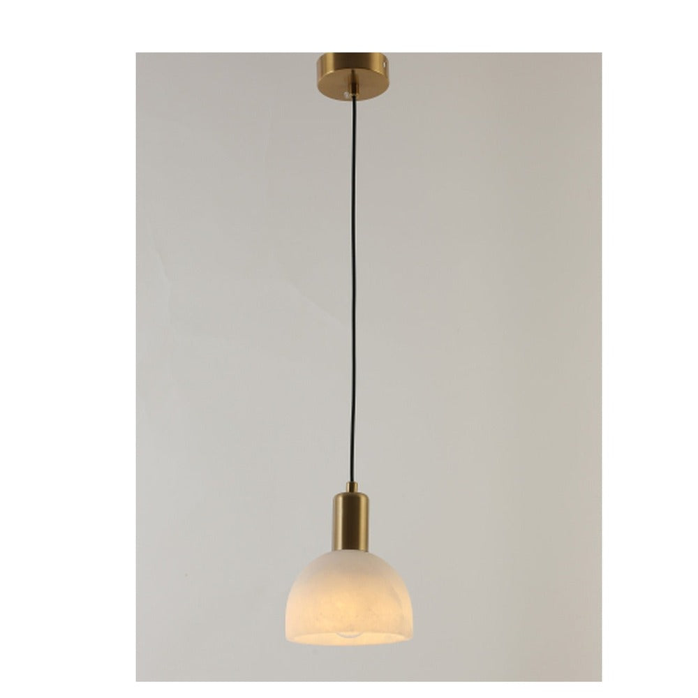 JS-GL-2039-H - ANTIQUE BRASS METAL & ONYX MARBLE Hanging Light