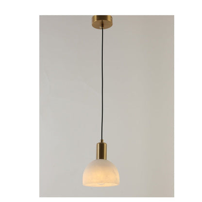 JS-GL-2039-H - ANTIQUE BRASS METAL & ONYX MARBLE Hanging Light