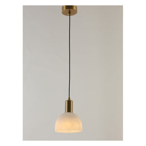 JS-GL-2039-H - ANTIQUE BRASS METAL & ONYX MARBLE Hanging Light