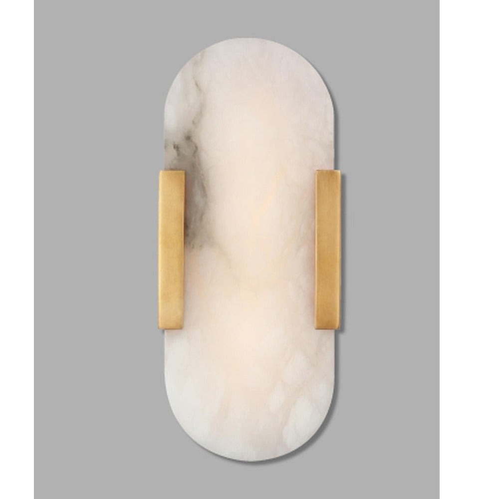 JS-GL-2040-2W - ANTIQUE BRASS METAL & ONYX MARBLE Wall Light