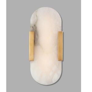 JS-GL-2040-2W - ANTIQUE BRASS METAL & ONYX MARBLE Wall Light